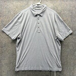Travis Mathew Polo Shirt Mens XL Gray Pima Cotton Blend Golf Casual Performance